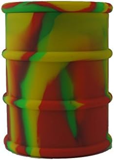 Eoozon 500ml Mega Silicone Barrel Drum Shape Non-stick Silicone Dab Container Wax Jar Pop Top With Tight Cap (Red/Yellow/Green)