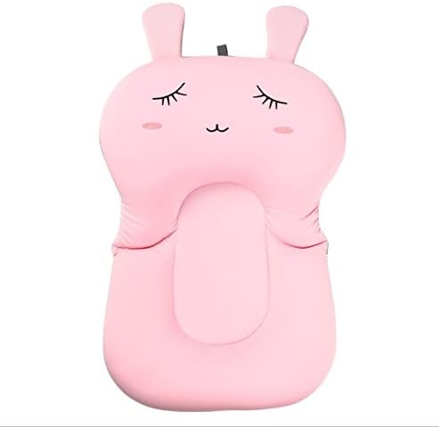 DEBRIS TIME Soft Baby Bath Pillow Pad Infant Lounger Air Cushion Floating Bather Bathtub Pad (Pink Rabbit)