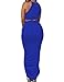 HUUSA Women's Sexy Sleeveless Crewneck Party Tank Dress Elegant Ruched Empire Waist 2 Piece Soft Slit Maxi Formal Skirt Dresses Royal Blue M