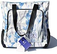 Large Travel Tote Water Resistant Shoulder Bag Lightweight Gym Tote for Men Women Unisex Day Bag (White blue leaf)