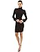 PattyBoutik Women's Turtleneck Bishop Sleeve Sweater Dress