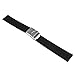 Beauty7 Black 24mm Soft Textured Rubber Strap Watch Band Replacement Stainless Steel Deployment Buckle