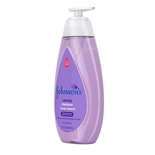 JOHNSON’S CALMING BABY SHAMPOO WITH SOOTHING NATURALCALM SCENT, HYPOALLERGENIC & TEAR-FREE BABY HAIR SHAMPOO, FREE OF PARABENS, PHTHALATES, SULFATES & DYES, 20.3 FL. OZ