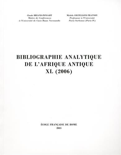 Bibliographie analytique de l'Afrique antique
