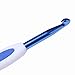 LFBEST 16 PCS Ergonomic Crochet Hooks,Non Slip Handle, Knitting Needles, Crochet Kits with Blue White Porcelain Pattern Case,with Portable Scissor,Gauge Measure Ruler