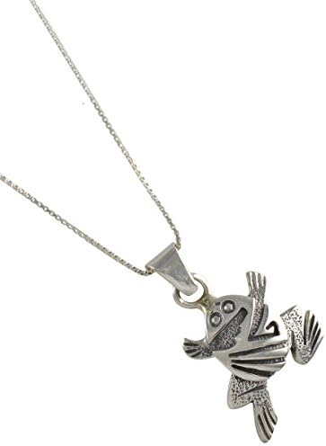 スターリングシルバーカエルオーバーレイペンダントネックレスnavajoネイティブアメリカンジュエリー