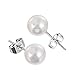 Areke Women's Faux Pearl Earrings Stud - Surgical Steel Earings Pin,Round Ball Jewelry Set of 6 Pairs Color White