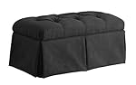 Skyline Furniture Velvet Skirted Storage Bench, Black