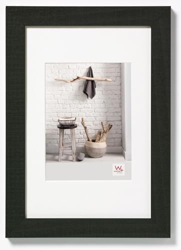 walther design Bilderrahmen schwarz 70 x 100 cm mit Passepartout, Home Holzrahmen HO100B
