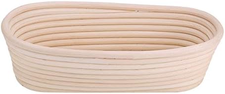 VIFERR Banneton Basket, Handmade Unbleached Natural Rattan Cane Banneton Proofing Basket Dough Bread Baking Kit (Size : XL)