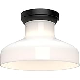 Alora Mood FM540011MBGO Westlake Flush Mount, Glossy Opal Glass/Matte Black