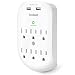 6-Outlet Surge Protector, Wall Outlet Extender Multi Plug Outlet Wall Adapter with 2 USB Charging Ports 2.4 A, 490 Joules, ETL Certified-White for Home, School, Office primary