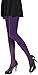 CozyWow Women's 80D Soft Solid Color Semi Opaque Footed Tights High Waist Womens Tights Purple