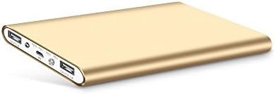 M20000 Power Bank Ultra Slim External Battery with 2 USB Ports Portable Charger Pack for iPhoneX 8 7 6s 6 Plus, iPad, Samsung Galaxy and More(Glod)
