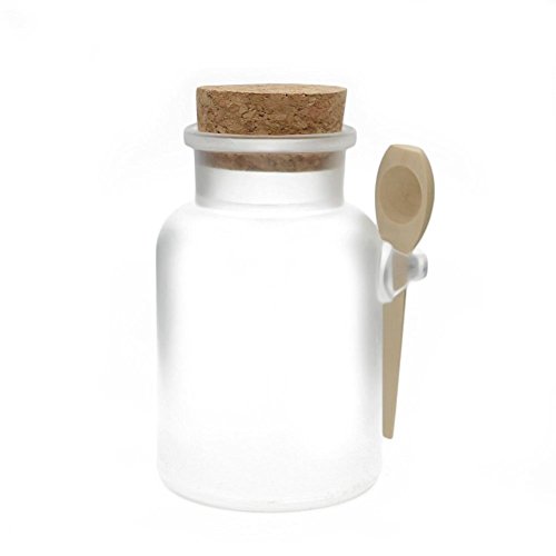 2 Pcs 200g Empty Plastic Bath Salt Seasoning Sauce Jar- Dressing Cruet Powder Bottle Container with Cork Cap and Spoon