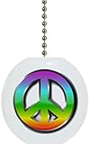 Peace Sign Ceramic Fan Pull