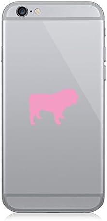 RDW Pair of Bulldog Cell Phone Stickers Mobile British English Dog - Pink