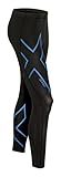 2XU Mens Ice Compression Tights, black/Cool Blue, Small