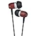 Esmooth Wired Earphones，Wooden Noise Isolating In-ear Earbuds Ergonomic Headphones Headsets，Hifi HD Stereo Bass Bubinga Wood