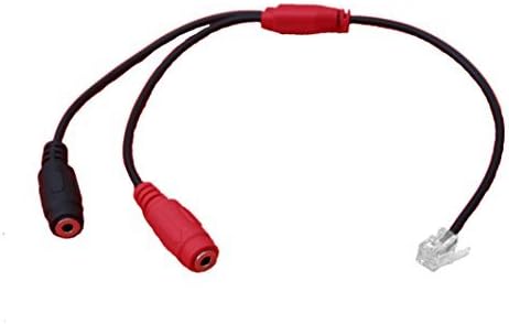 Audicom PC Headset to Rj9/Rj10 Adapter - Convert Computer Stereo Headphone Dual 3.5mm to Phone Jack for Toshiba Aastra Nortel Nec Mitel ShoreTel InterTel Talkswitch Telephone IP Phones(PC35R-STAA)