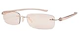 Rimless UV Protection,Anti Glare,Anti Blue Rays,Scratch Resistant Lens Computer Reading Glasses Readers +1.0