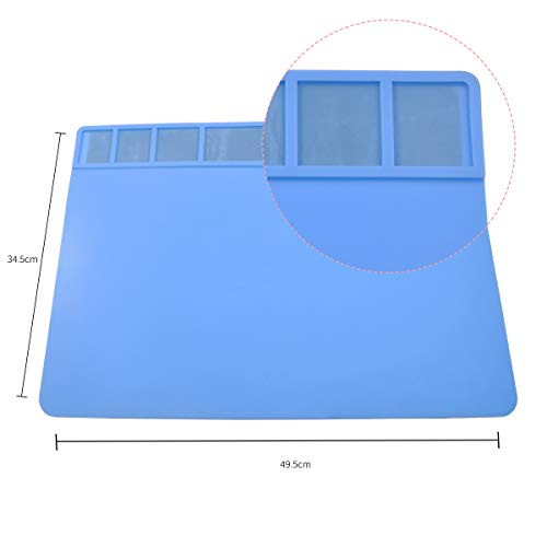 STARTRC Magnetic Heat Resistant Silicone Repair Tool Mat for Soldering Iron,Phone and Computer Repair,Gift for Techie,DIY Drone Maintenance Repair Mat 19.69 x 13.78 inch