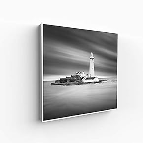 Canvas Wall Art for Living Room, Bedroom Monochrome Building Framed Canvas Prints for Home Decoration Ready to Hang - 16x16 inches