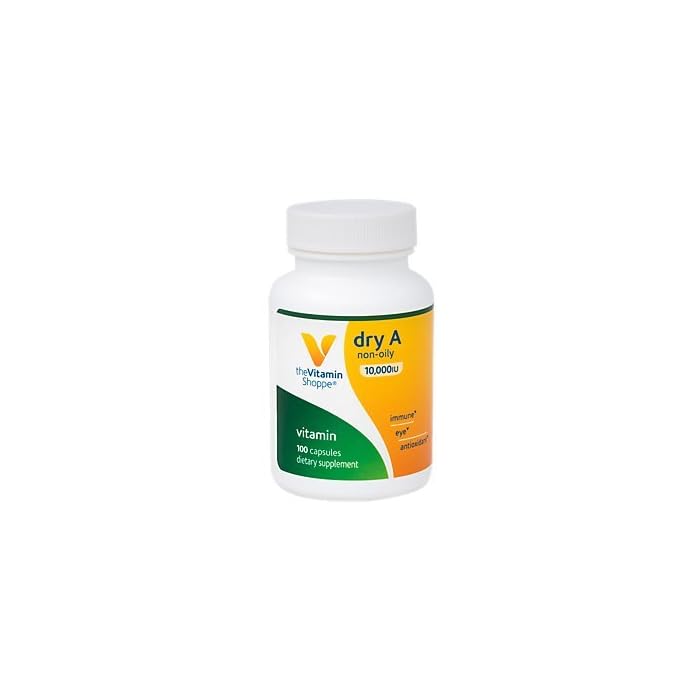The Vitamin Shoppe Dry A Non-Oily 10,000IU (50% Retinyl Acetate, 50% Beta-Carotene), Antioxidant That Supports Immune…