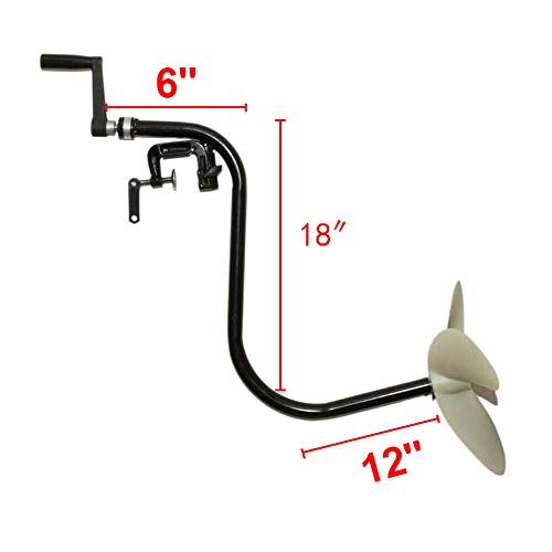 WANLECY Boat Propeller, Hand Operated Outboard Motor Inflatable Boat Trolling 3:1 Gear Ration for Small Watercraft