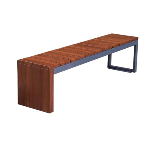 XRXwuf689 Outdoor Garden Bench Outdoor Garden Backless Bench, Steel with Wood Grain Park Chair, for Balcony Yard Porch Seating Park Bench(Small)