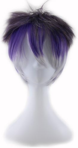 SIMUSTY Colorful Mixed Gray Purple Blue White and so on Short Wigs for Men