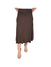 Stretch es comodidad dama Mandy Flowy falda Midi