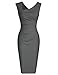 MUXXN Women's Pure Asymmetric Neckline Casual Work Midi Dress(M Gray)