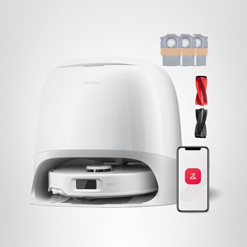 roborock Qrevo Curv S5X Robot Aspirador y Trapeador, Succión 18500Pa, Diseño Sin Enredos, Cepillo Lateral FlexiArm, Evitación de Obstáculos AI, 10 Semanas de Autovaciado, Lavado Automático para Pisos Duros, Esquinas, Pelo de Mascotas