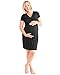 Kindred Bravely Ultra Soft Maternity & Nursing Nightgown Dress (Black, XXL)