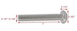 FixtureDisplays® 8-32 X 1" Stainless Pan Head