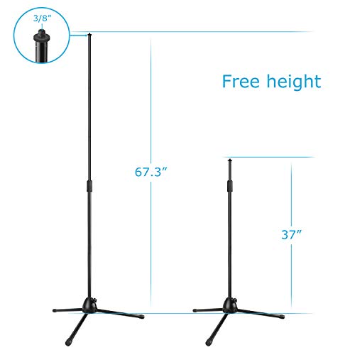 Aokeo Premium Microphone Isolation Shield, Foldable Adjustable Studio Recording Microphone Isolator Panel, Constructed with Industrial Quality Aluminum, High-Density Absorbing Foam With Aokeo Stand