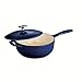 Tramontina Bestow Enameled Cast Iron Saucier Pan with Lid, 3-quart, Blue