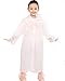 AIRCEE Age 6~12 Kids Hooded Jacket Rain Poncho Raincoat Cover Long Rainwear (White)