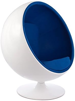Aarnio Ball Chair Replica Mid Century Modern Swiveling Lounge Reading Chair (Blue)