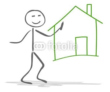 Leinwand Bild 20 X 20 Cm Strichmannchen Haus Bild Auf Leinwand