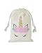 My Greca Unicorn party bags supplies - 12 party favor bags for treats, gifts and candy - Drawstring goodie bags for girls birthday party
