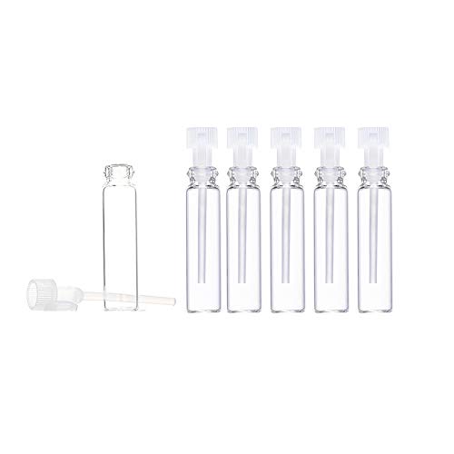 JJKMALL- 100PCS 1ml 1/4 Dram Empty Glass Perfume Sample Bottle