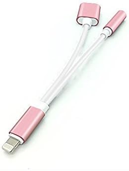 iphone 7 / 7 plus / 8 / X adapter, 2 in 1 Lightning Adapter and Charger, Lightning to 3.5mm Aux Headphone Jack Audio Adapter for iphone X, 8, 8 plus, 7, 7 plus (Rose Gold)
