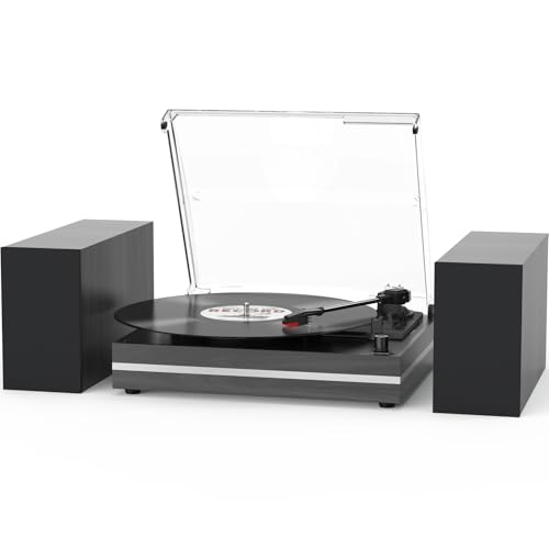 Seasonlife Vintage Record Player Wood Black