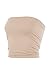 Kurve Medium Length Bandeau Bra Top - Made in USA- (One Size (Xs-Lg), Nude)