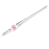 Molshine Hot Sale Handmade High Borosilicate Glass Glass Dip Pen Glass Signature Pen Business Present (Pink)