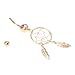 TOOGOO(R) Belly Ring Beautifully Gold Dream Catcher Feather Rhinestone Piercing Belly Button Navel Ring Barbell (Pink)