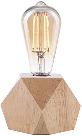 Crown Led Table Lamp Vintage Battery Operated Design Table Lamp Made Of Wood Colour Light Oak E27 Socket Including Retro Edison Led Light Bulb El10 Amazon De Beleuchtung
