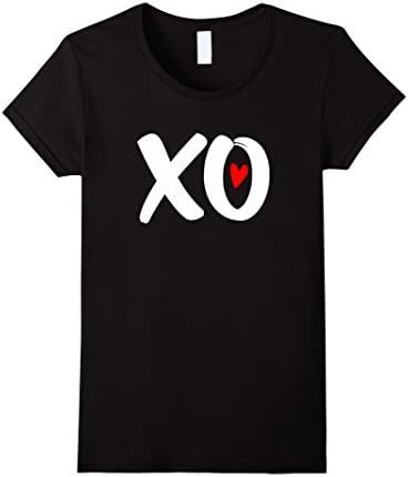 Women's XO Valentines Day Tshirt XOXO LOVE Girl Women Large Black